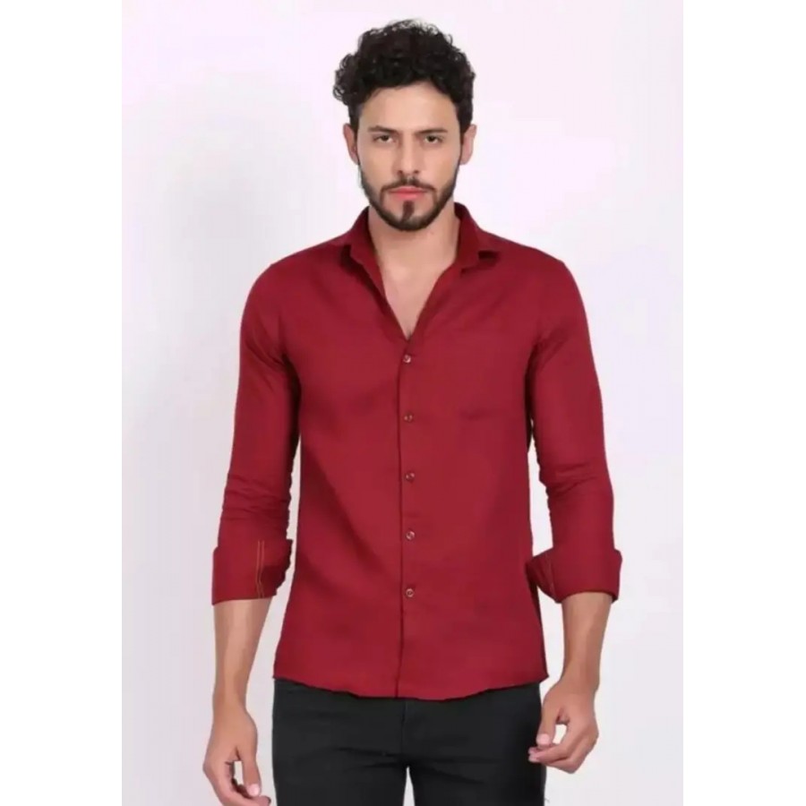 Classic Cotton Long Sleeves Solid Casual Shirts for Men