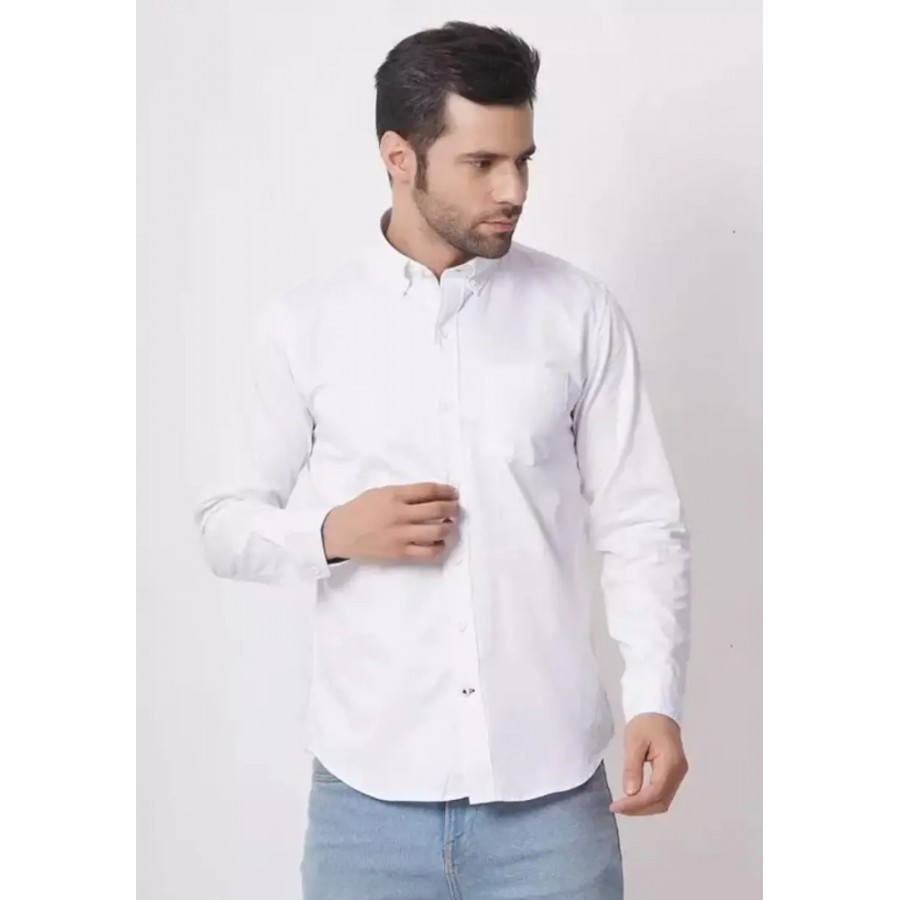 Classic Cotton Long Sleeves Solid Casual Shirts for Men