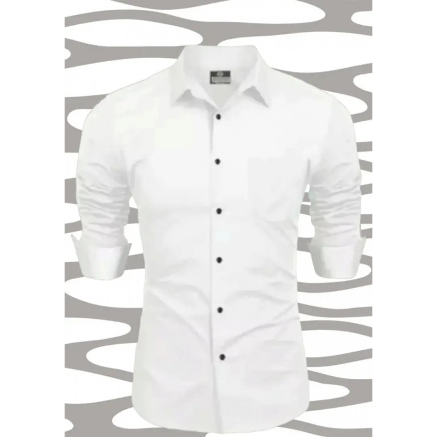 Classic Cotton Long Sleeves Solid Casual Shirts for Men