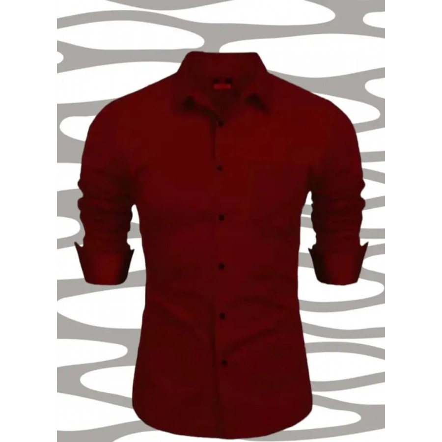 Classic Cotton Long Sleeves Solid Casual Shirts for Men