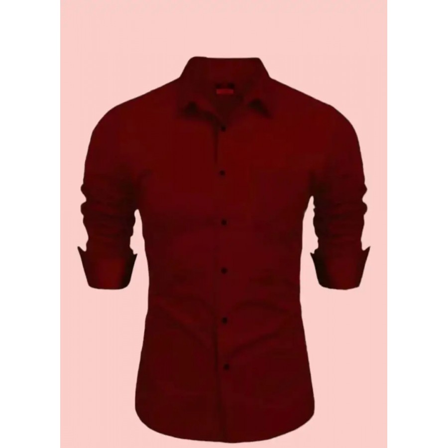 Classic Cotton Long Sleeves Solid Casual Shirts for Men