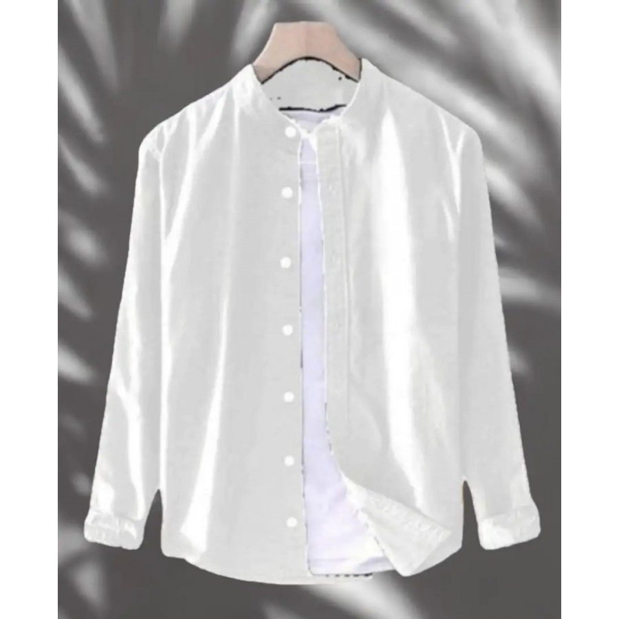 Classic Cotton Long Sleeves Solid Casual Shirts for Men