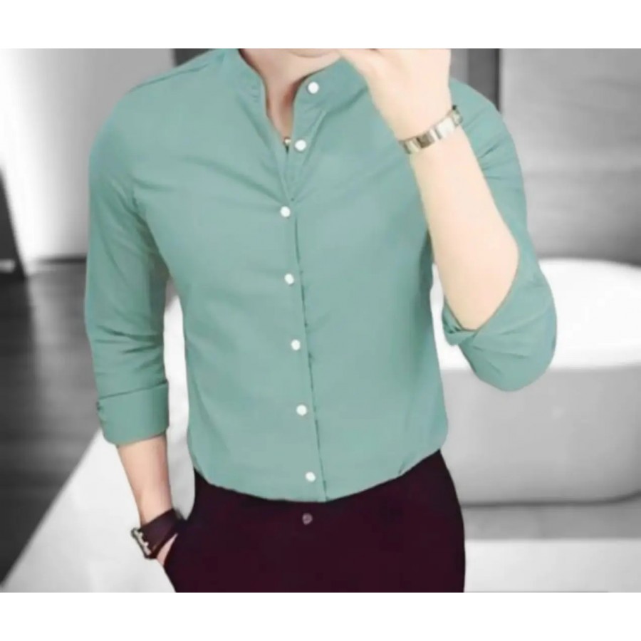 Classic Cotton Long Sleeves Solid Casual Shirts for Men