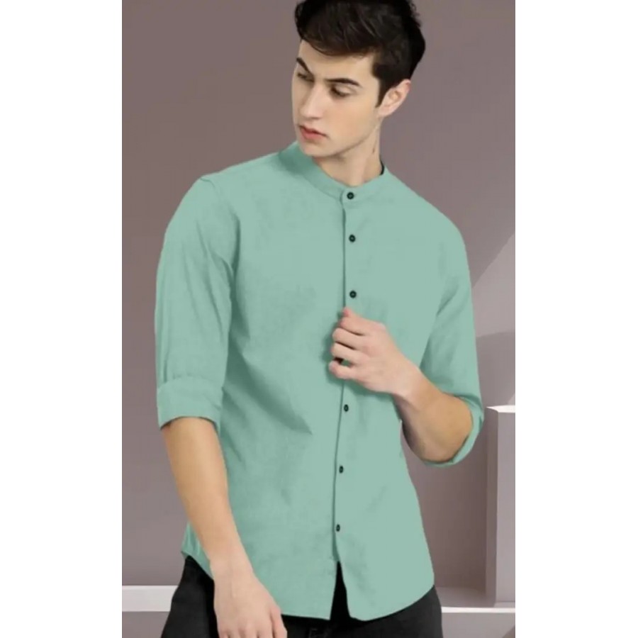 Classic Cotton Long Sleeves Solid Casual Shirts for Men