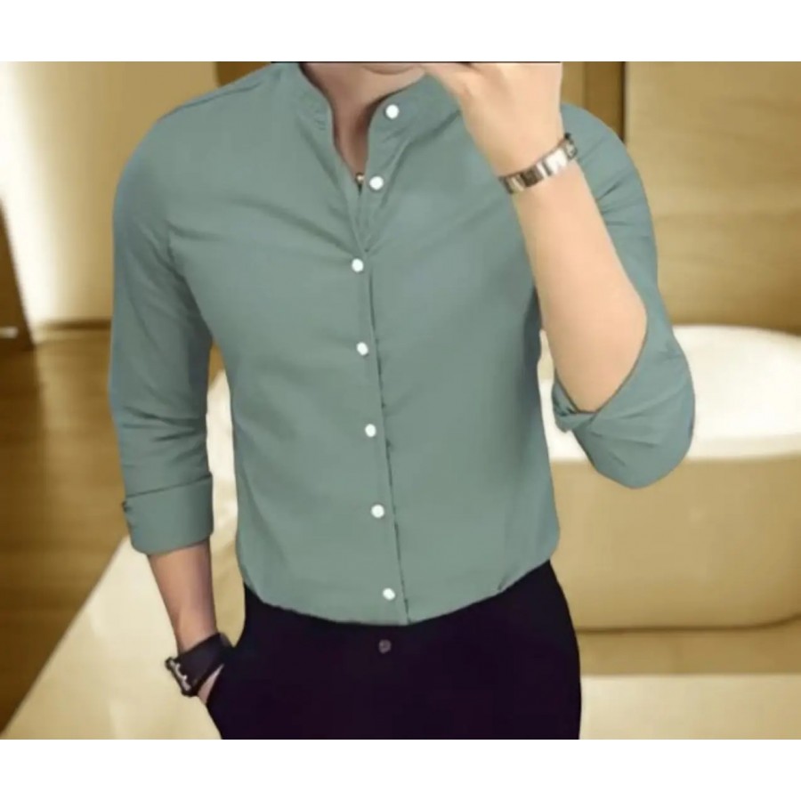 Classic Cotton Long Sleeves Solid Casual Shirts for Men