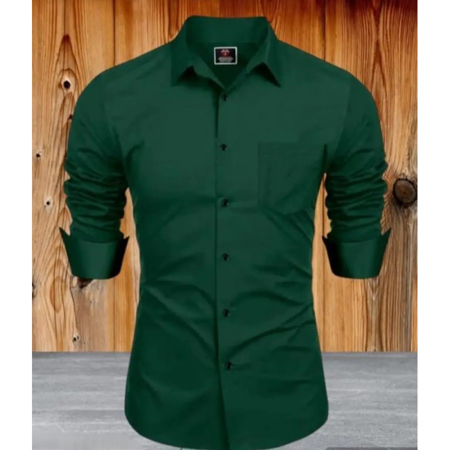 Classic Polycotton Long Sleeves Casual Shirts For Men