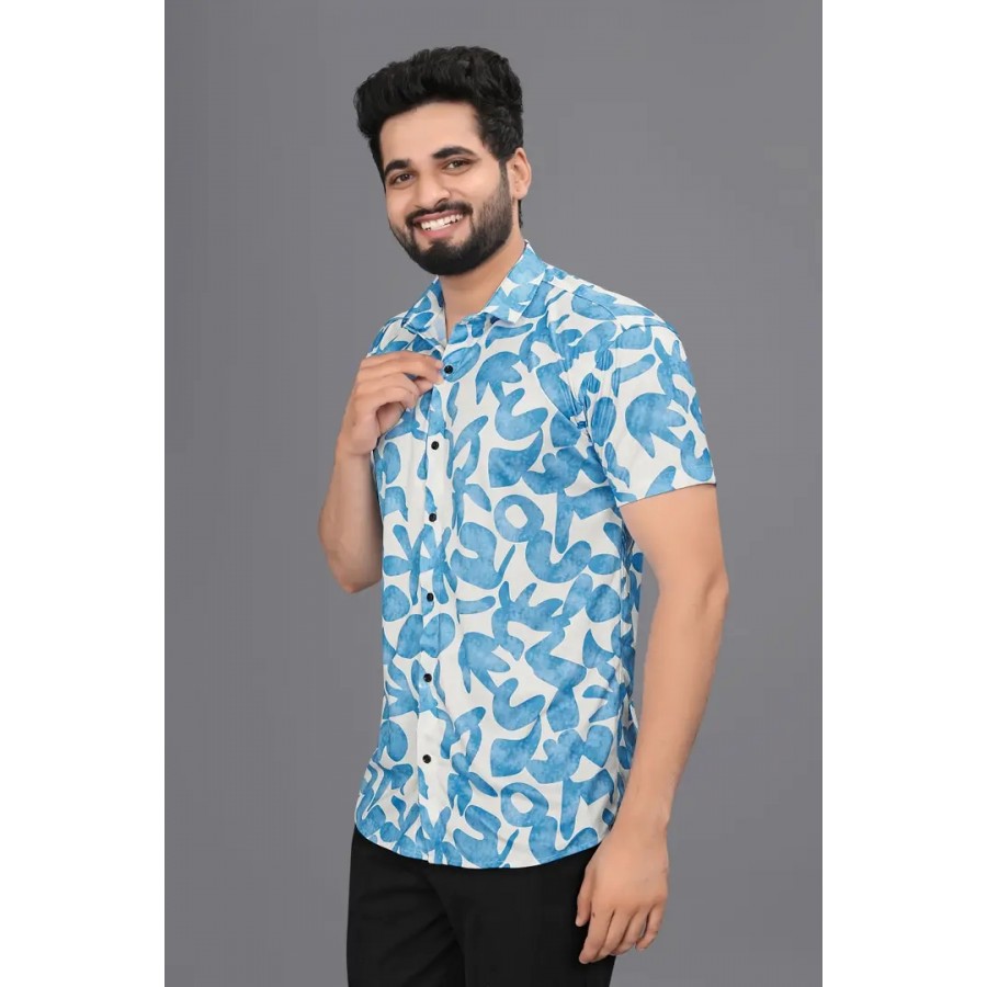 Classic Silk Blend Printed Casual Shirts for Men