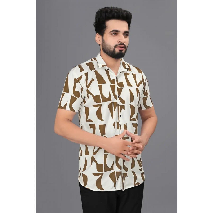 Classic Silk Blend Printed Casual Shirts for Men