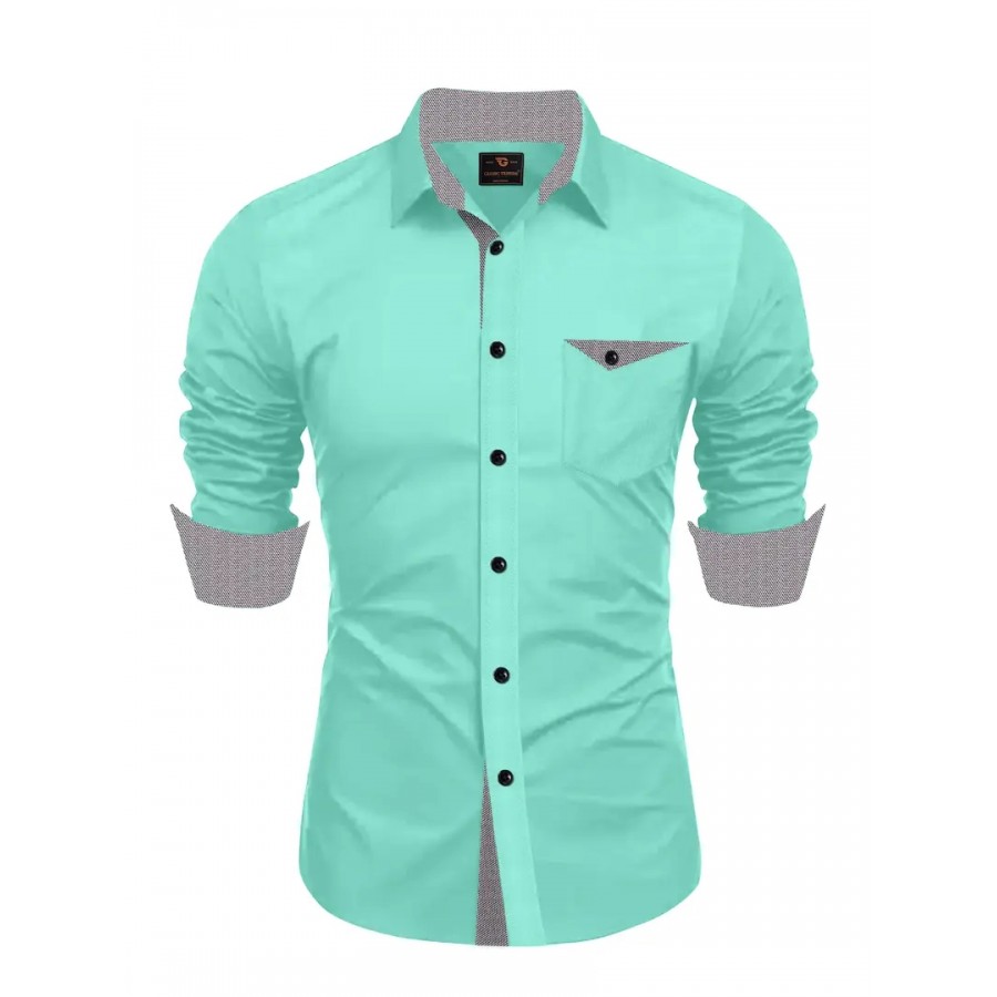 Classic cotton solid casual shirt for men