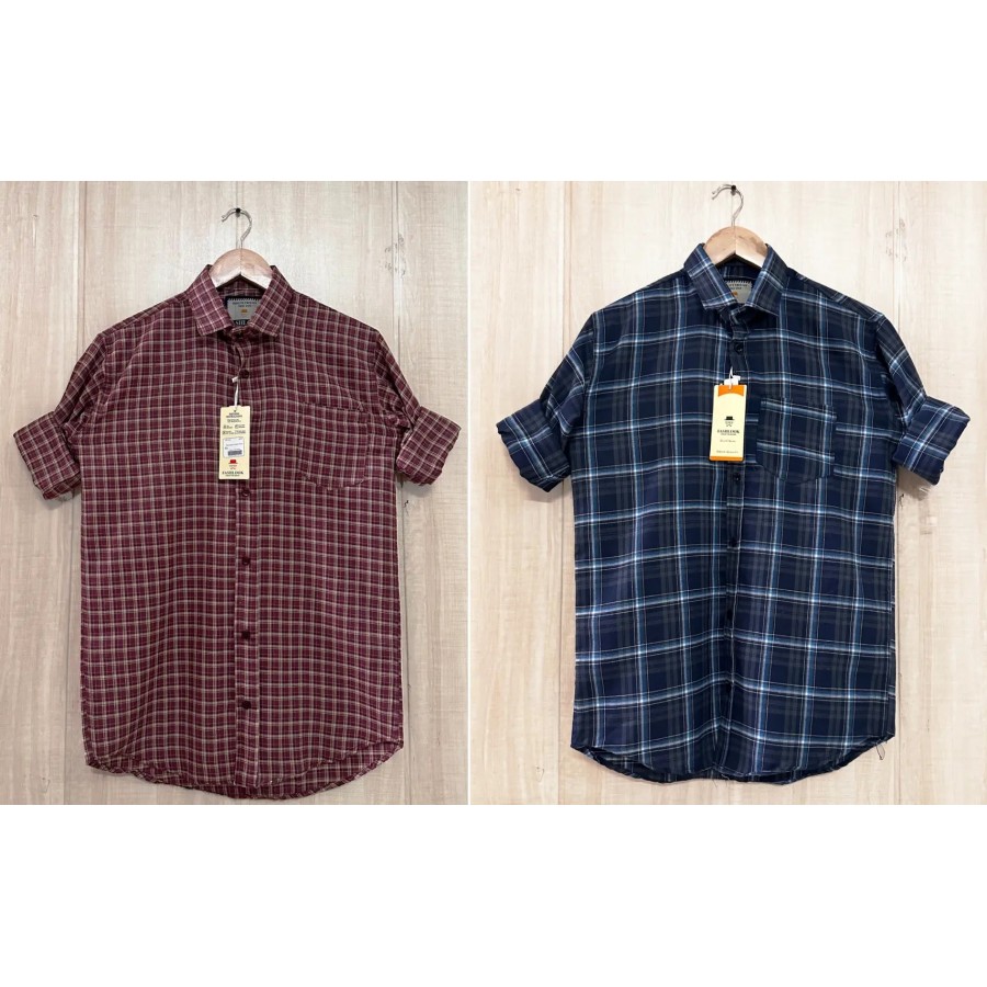 Clothster Combo Of 2 Check Shirts For Men