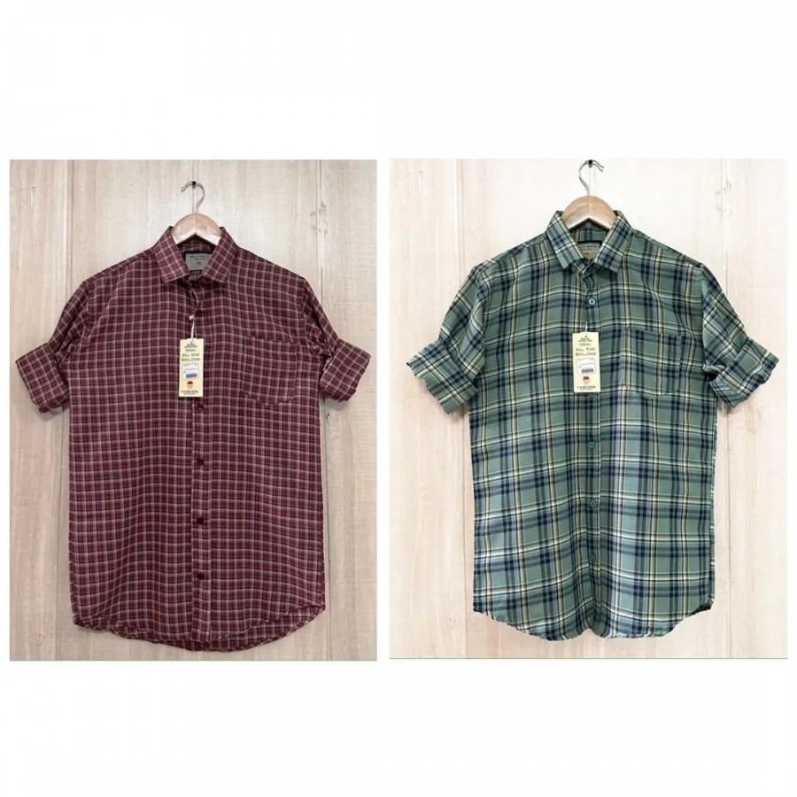 Clothster Combo Of 2 Check Shirts For Men