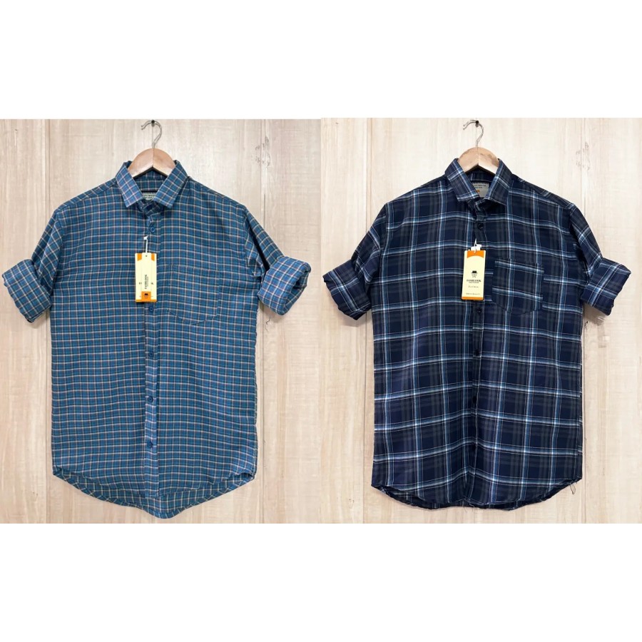 Clothster Combo Of 2 Check Shirts For Men