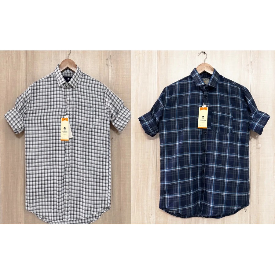 Clothster Combo Of 2 Check Shirts For Men