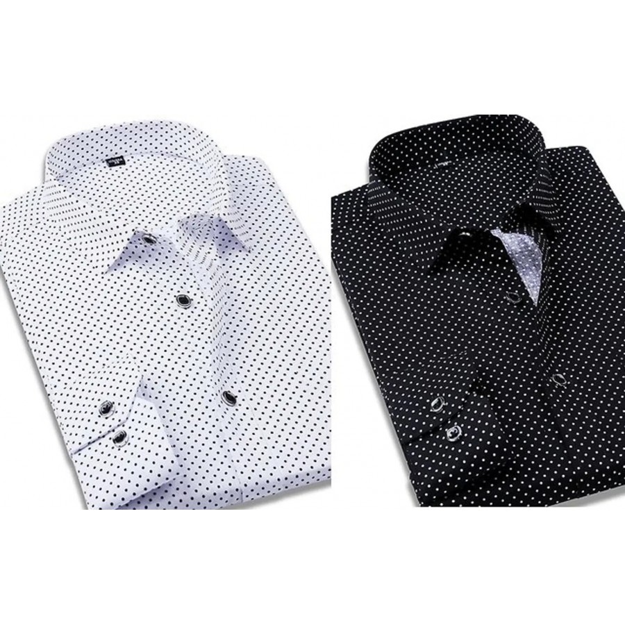 Combo of Black white dotted Casual Shirt By Star Enterprises