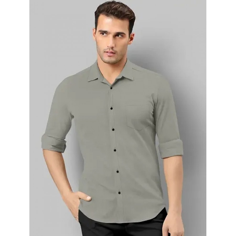 Cotton Blend Grey Shirt