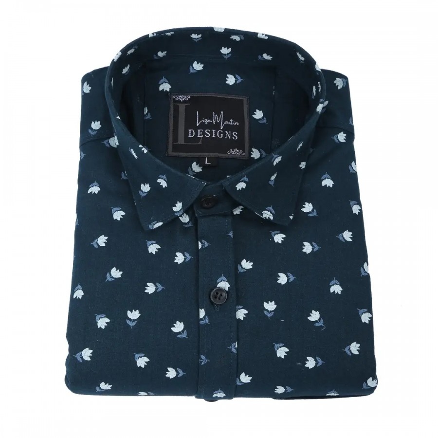 Cotton  Blend Casual-Printed Shirt for Men