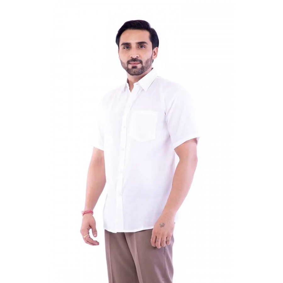 DESHBANDHU DBK Men's Plain Solid 100% Cotton Half Sleeves Regular Fit Formal Shirt's