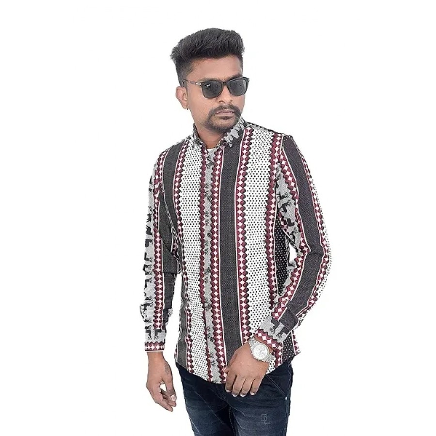 Designer Lycra Printed Multicoloured  Regular Fit Full Sleeve Shirts For Men