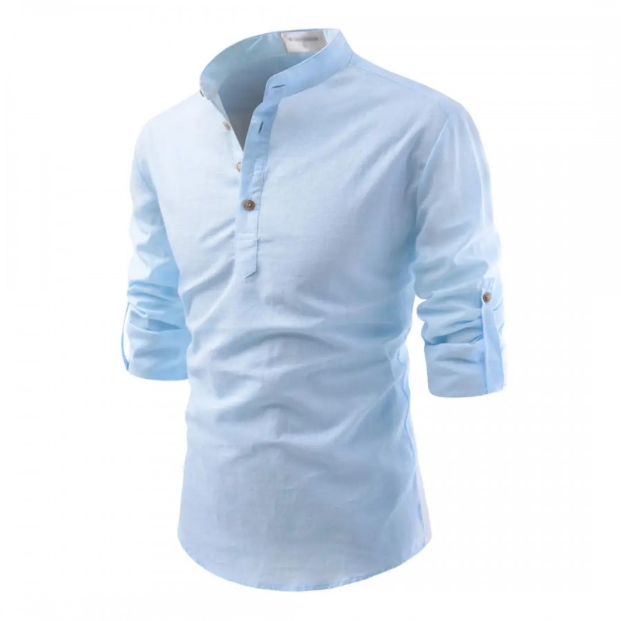 EDINWOLF Cotton Men's Casual Shirt - Sky Blue (42)