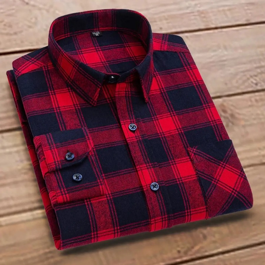 Elegant Cotton Checked Casual Shirts For Men