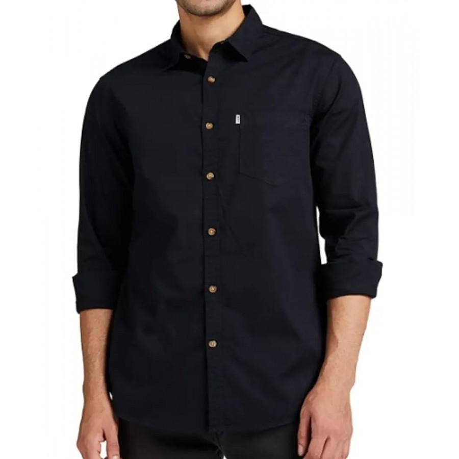 Elegant Cotton Solid Long Sleeves Casual Shirts For Men