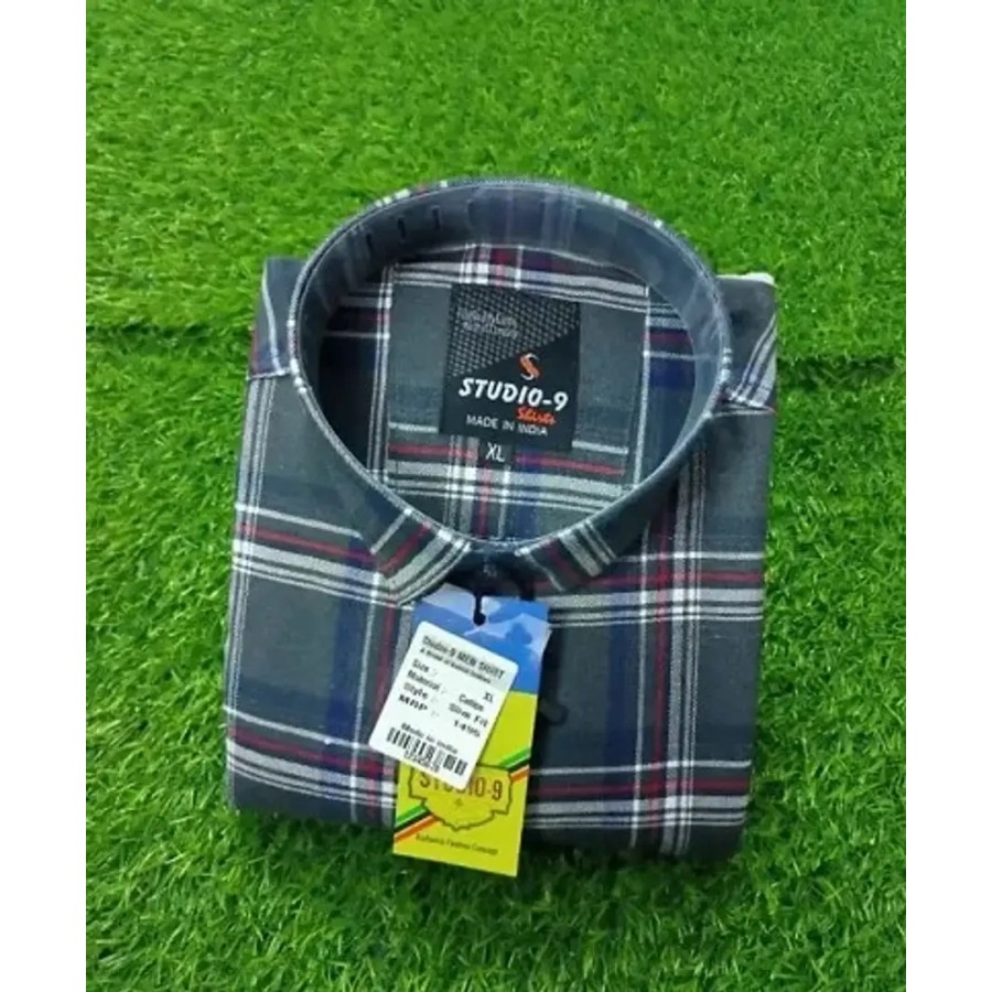 Fancy Cotton Checked Casual Shirts For Men