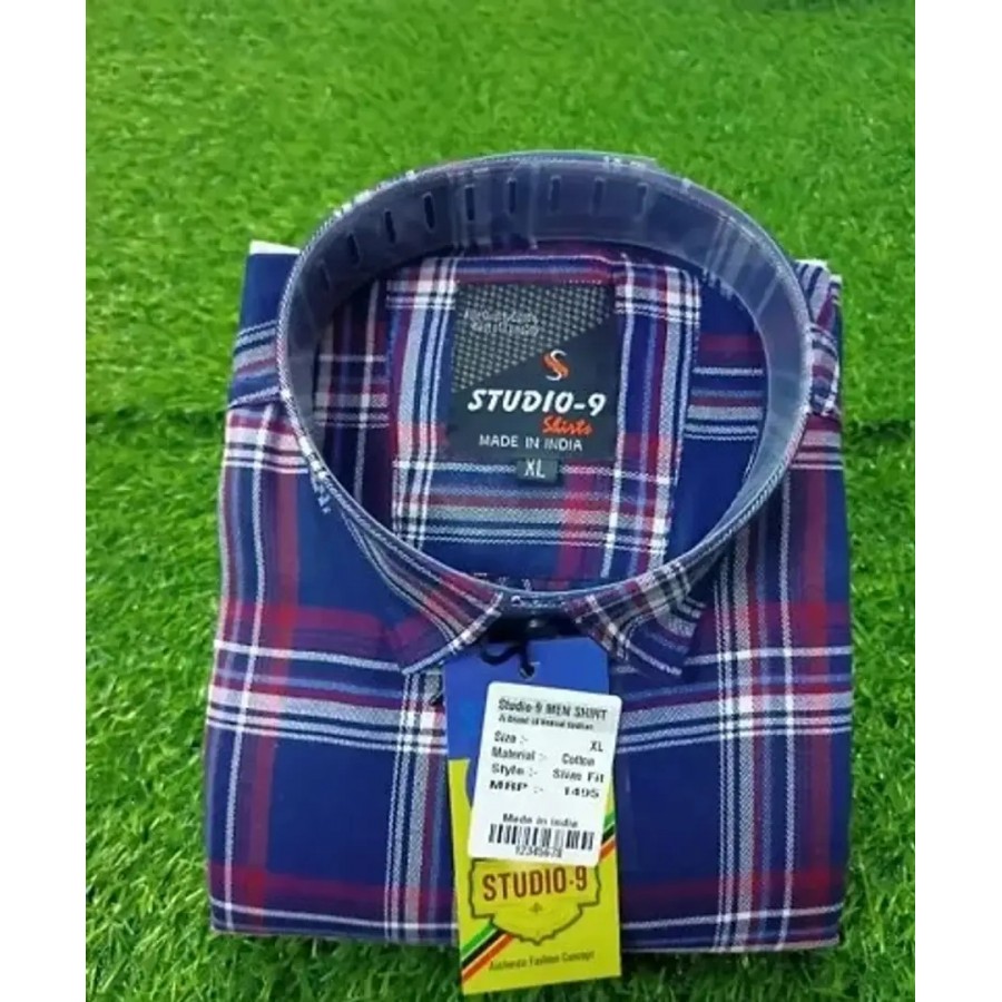 Fancy Cotton Checked Casual Shirts For Men