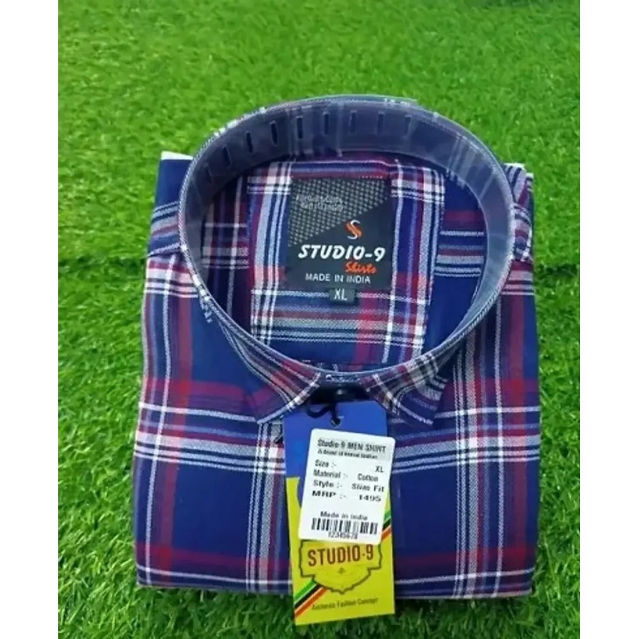 Fancy Cotton Checked Casual Shirts For Men