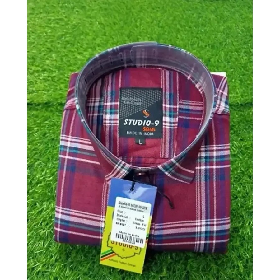 Fancy Cotton Checked Casual Shirts For Men