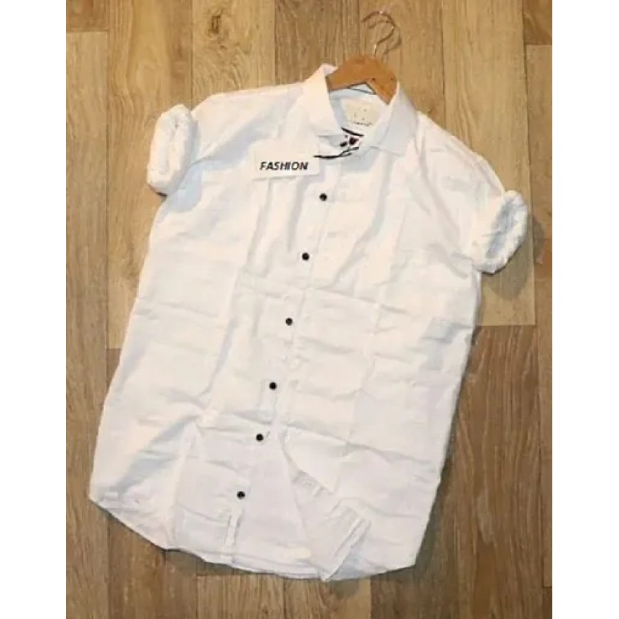 Fashion Plain Shirt For Men (White)