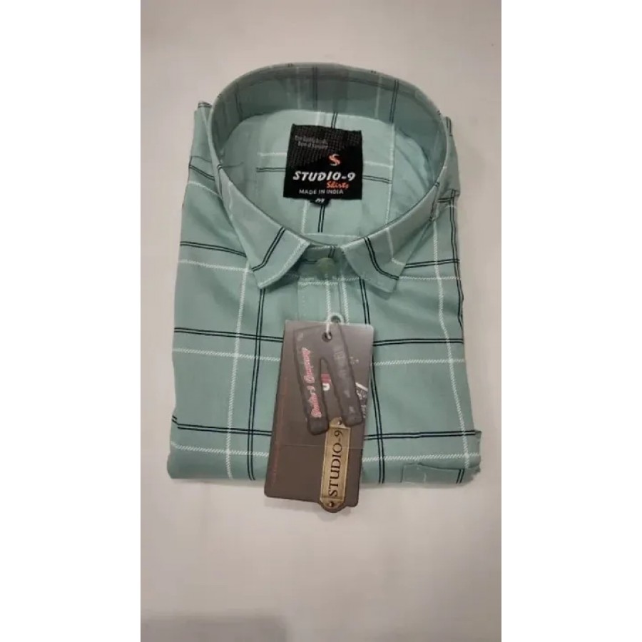 Green Cotton Printed Casual Shirts For Men