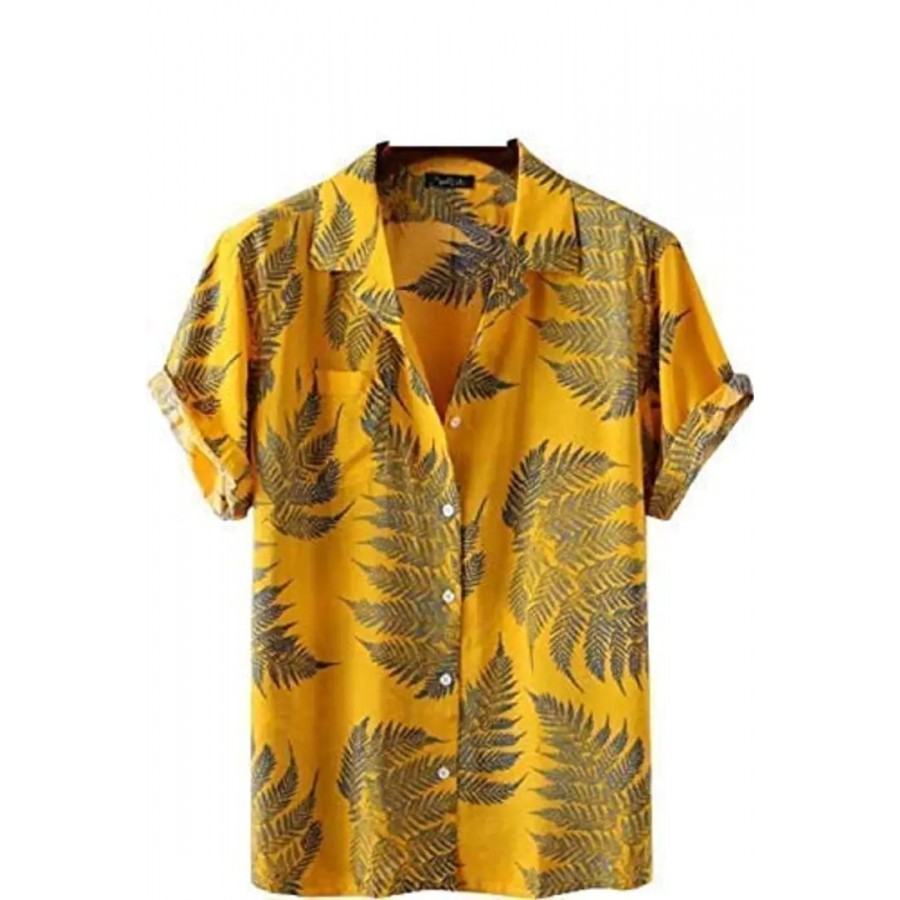 Hmkm Men Printed Casual Shirts (X-Large, PAN)