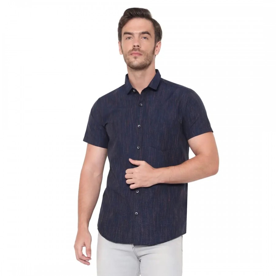 Latest Chikan Men's Cotton Textured Half Sleeves Shirt