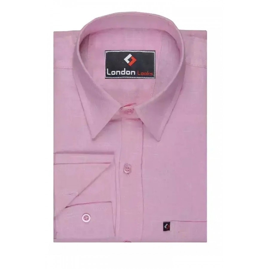 Men Cotton Blend Solid Regular Fit Casual Shirt