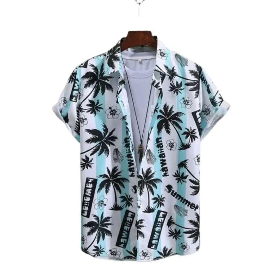 Men Regular Fit Printed Mandarin Collar Casual Shirt