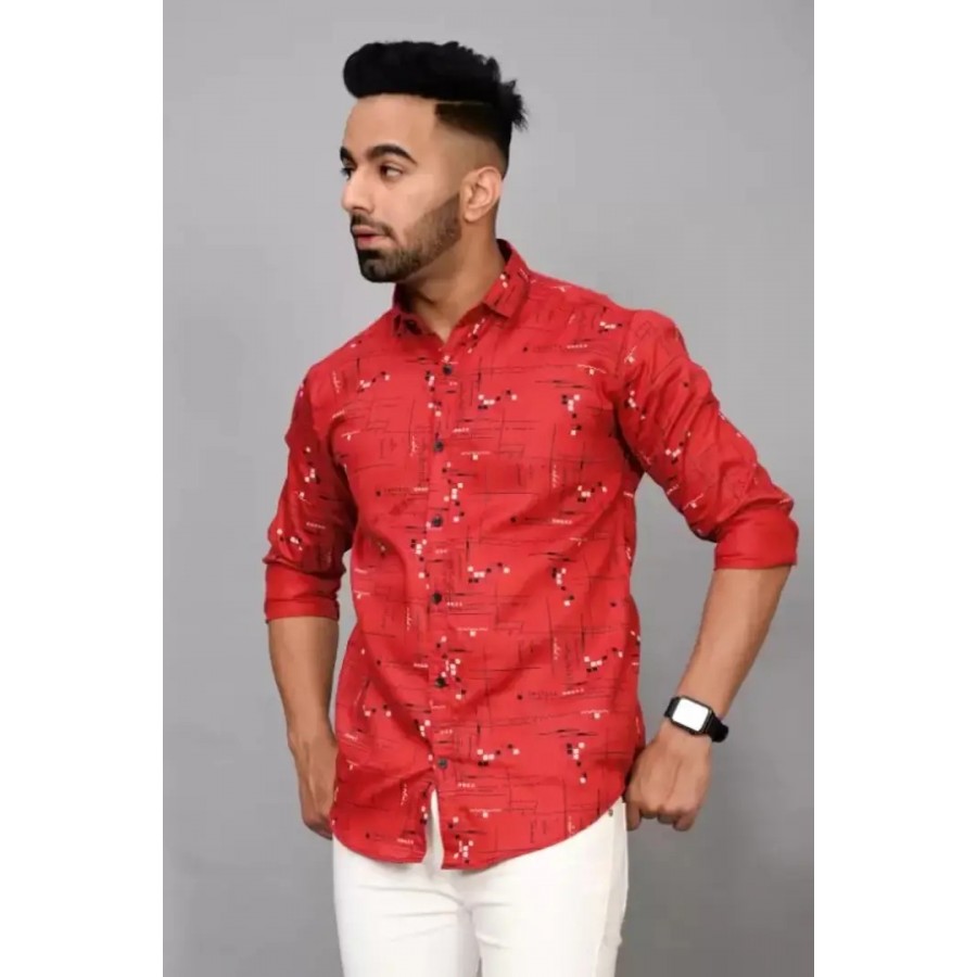 Men Regular Fit Boss Printed Casual Shirt