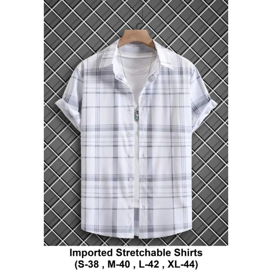 Men Regular Fit Checkered Spread Collar Casual Shirt