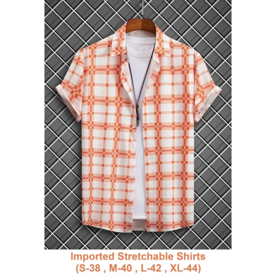 Men Regular Fit Checkered Spread Collar Casual Shirt