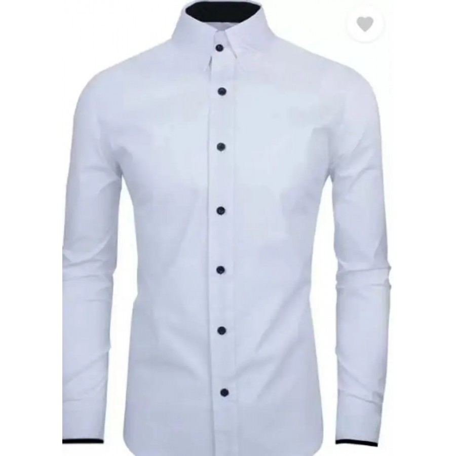 Men Regular Fit Solid Spread Collar Casual Shirt