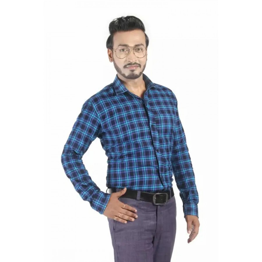 Men Stylish Cotton Checked Regular Fit Casual Shirt