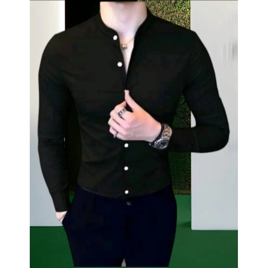 Men Stylish Cotton Solid Casual  Shirt