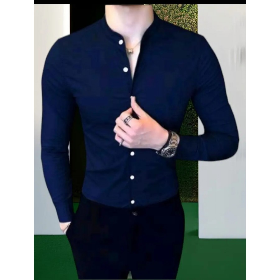 Men Stylish Cotton Solid Casual  Shirt