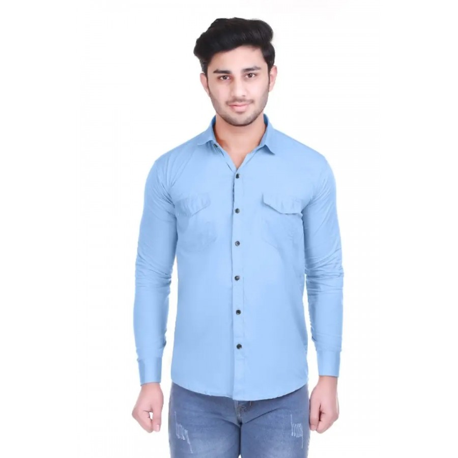 Men Stylish Cotton Solid Casual Shirt