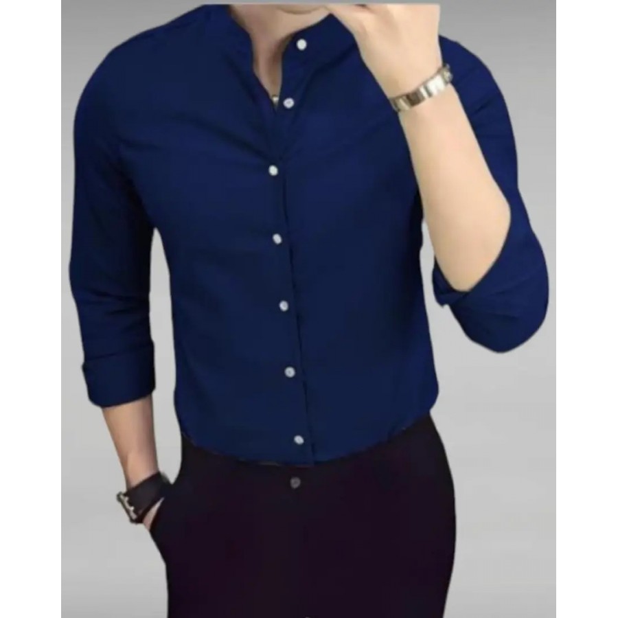 Men Stylish Polycotton Solid Casual Shirt