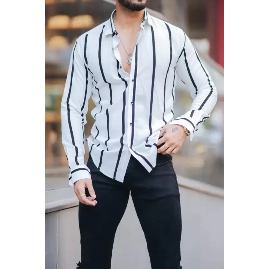 Men Stylish Striped Casual Shirt