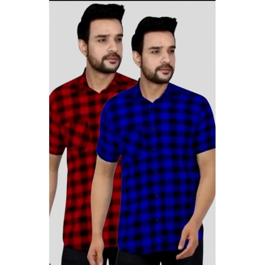 Mens Checkered Slim fit Casual Shirt, Pack of 2