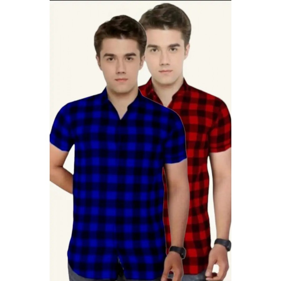 Mens Checkered Slim fit Casual Shirt, Pack of 2