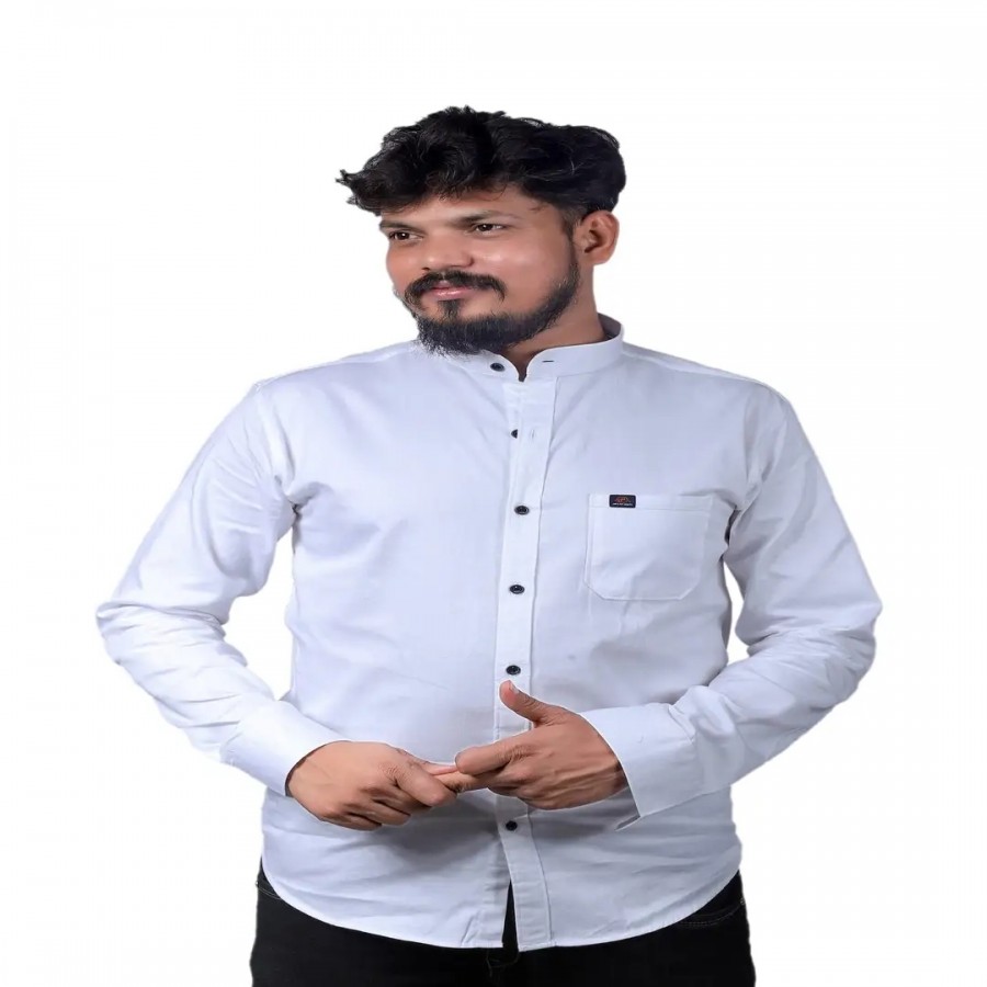 Men's Cotton Casual Slim Fit Solid Shirt