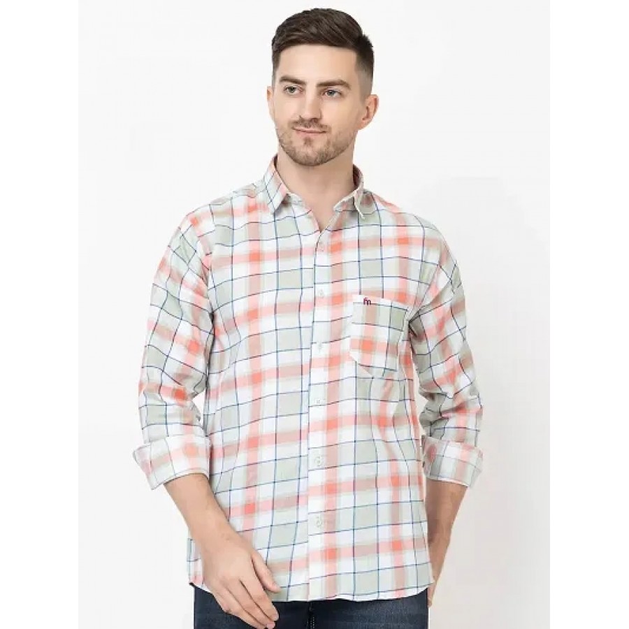 Men's Multicoloured Cotton Long Sleeves Printed Slim Fit Casual Shirt