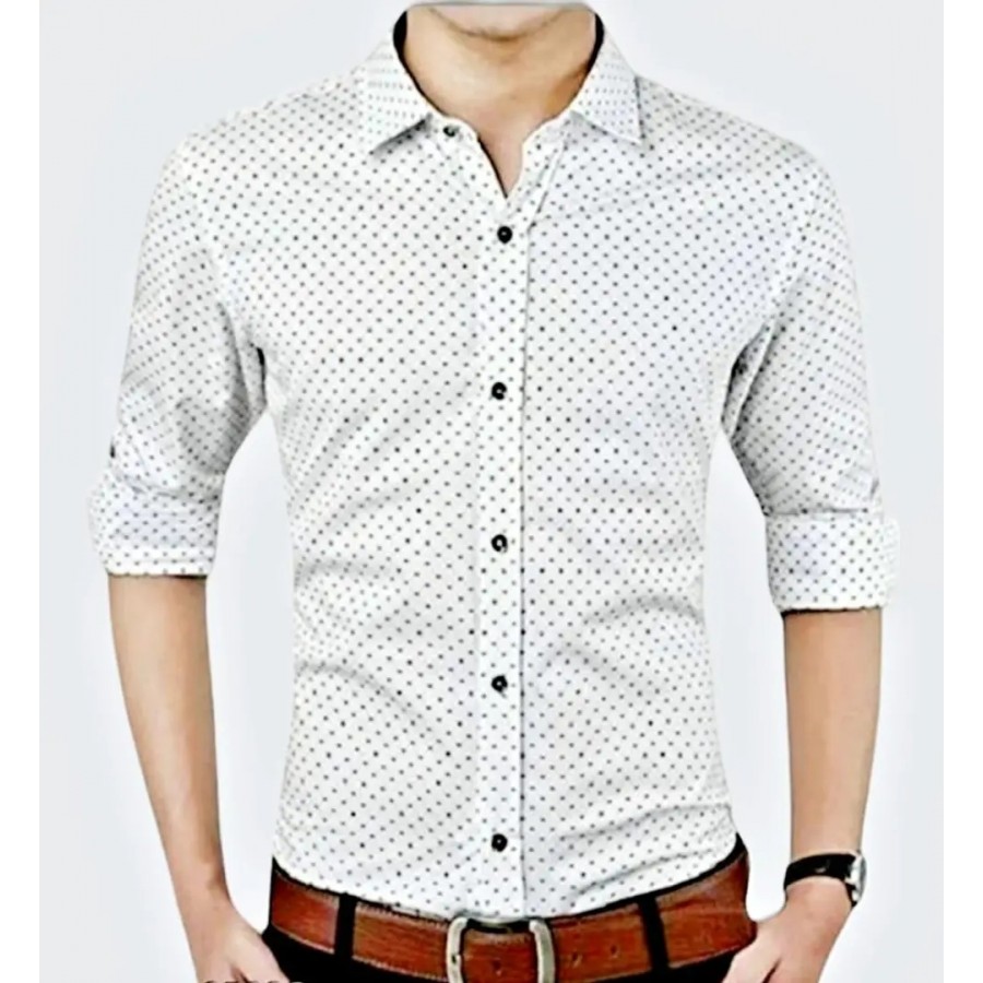 Mens Premium Polka Dot Print Casual Shirt Full Sleeve Shirts. Pack of 1